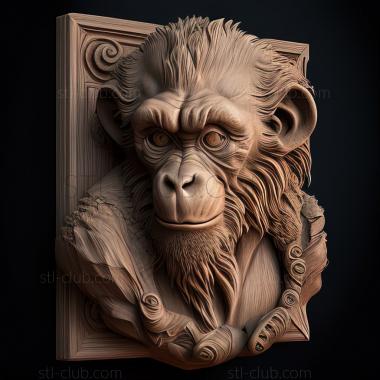 3D model st Jack baboon famous animal (STL)